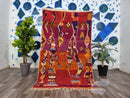Beni ourain orange rug , Authentic Moroccan rug, Berber carpet, Genuine Wool rug, Handmade rug, Beni ourain style, Area rug, Tapis berbere.