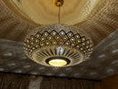 gold metal pendant light - product photo 1