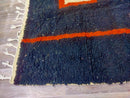 Moroccan Handmade rug ,Beni ourain Woven style Morocco wool Berber Rug, modern rug, Hand woven rug, Azilal Berber style - Black Rug Morocco