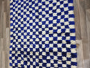 Custom Blue and white checker rug, Moroccan Berber checkered rug - Checkerboard Runner - Checkered Runner - Free shipping, beautiful rugs