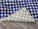 Custom Blue and white checker rug, Moroccan Berber checkered rug - Checkerboard Runner - Checkered Runner - Free shipping, beautiful rugs