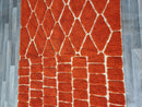 moroccan orange rug, beni ourain orange rug, wool berber rug, custom rug, handmade rug, rustic orange rug, orange carpet - wool rug