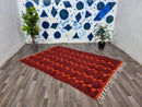 PRETTY ORANGE RUG For Your Living Room, Moroccan Handmade Rug From Wool of Sheep, Abstract Rug Inspired From Nomadic Berber Long History