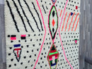 Carpet boujaad ,carpet for living room,carpet berberb rug,berbercheckered rug,beni ourain colorful,berber carpet,moroccan boho.White carpet