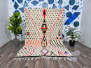 Carpet boujaad ,carpet for living room,carpet berberb rug,berbercheckered rug,beni ourain colorful,berber carpet,moroccan boho.White carpet