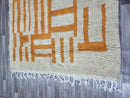 GORGEOUS BENIOURAIN CARPET, Moroccan Handmade Rug, orange Rug, Living Room Rug, Handmade Wool Carpet, Azilal Berber Rug, Handwoven Rug