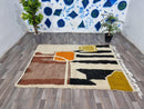 CUTE BENIOURAIN RUG, Moroccan Handmade Rug, colorful Rug, Dotted Rug, Handmade Wool Rug, Azilal Berber Rug, Handwoven Rug, Bohemian Rug