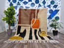 CUTE BENIOURAIN RUG, Moroccan Handmade Rug, colorful Rug, Dotted Rug, Handmade Wool Rug, Azilal Berber Rug, Handwoven Rug, Bohemian Rug