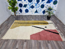 Large moroccan rug, Wool handmade rug, White and mustard rug, Abstract custom rug, Area rug for living room, Modern Beni Ourain rug, Teppich