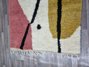 Large moroccan rug, Wool handmade rug, White and mustard rug, Abstract custom rug, Area rug for living room, Modern Beni Ourain rug, Teppich