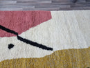 Large moroccan rug, Wool handmade rug, White and mustard rug, Abstract custom rug, Area rug for living room, Modern Beni Ourain rug, Teppich
