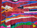 Red Boujad Carpet Handmade, Authentic Moroccan Rug, Bohemian Area Rug, Colored Living Room Rug, Berber Carpet.