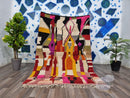 Boujaad Rug - Custom Aera Rug - Moroccan Rug Hand Knotted - Tribal berber Rug - Gaming Room Area Rug - Abstract Multicolored Carpet