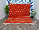 Moroccan wool rug, Luxury Beni Mrirt rug, Orange Handmade plush area rug, Berber Beni Ourain rug