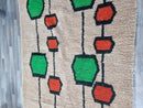 TUFTED BENIOURAIN RUG, Custom Rug, Moroccan Berber Rug, Brown and green Rug, Handmade Rug, Striped Rug, Wool Rug, Handwoven Area Rug.