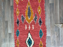Red Runner Rug, Afghan Rug, Faded Rug, Antique Looking Runner Rug, Oriental Red Medallion Runners Rugs for Hallway Luxury Bathroom Entryway