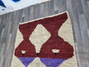 Handmade Moroccan Wool Shaggy Rug - Colorful Pink, Brown, Purple, White Beni Ourain Area Rug - Custom Sizes 5x7, 8x10 Available - 100kends.