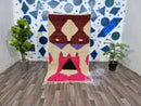 Handmade Moroccan Wool Shaggy Rug - Colorful Pink, Brown, Purple, White Beni Ourain Area Rug - Custom Sizes 5x7, 8x10 Available - 100kends.
