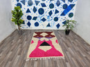 Handmade Moroccan Wool Shaggy Rug - Colorful Pink, Brown, Purple, White Beni Ourain Area Rug - Custom Sizes 5x7, 8x10 Available - 100kends.