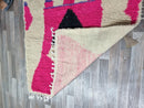 Handmade Moroccan Wool Shaggy Rug - Colorful Pink, Brown, Purple, White Beni Ourain Area Rug - Custom Sizes 5x7, 8x10 Available - 100kends.