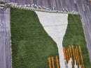 Custom Colorful Beni Rug - Large Moroccan Beni Ourain Style - Genuine Wool Flat Area Rug - Stylish Rug Gift for Her or Him