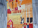 MOROCCAN WOOL CARPET-orange Moroccan Rug-Kitchen Runner Rug-Large Custom Rug-Gorgeous Beni Ourain Rug -Custom Moroccan Rug-Tribal berber Rug