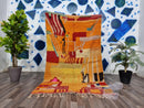 MOROCCAN WOOL CARPET-orange Moroccan Rug-Kitchen Runner Rug-Large Custom Rug-Gorgeous Beni Ourain Rug -Custom Moroccan Rug-Tribal berber Rug