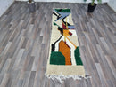 Wool runner, handmade rug morocco runner, berber entry runners, long large beniourain runner, multicolors runner.
