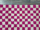 Gorgeous Moroccan Runner Rug - berber checkered Runner Rug - Authentic Moroccan Pink rug -Berber Runner Carpet - Authentic boujad runner rug