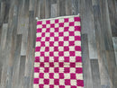 Gorgeous Moroccan Runner Rug - berber checkered Runner Rug - Authentic Moroccan Pink rug -Berber Runner Carpet - Authentic boujad runner rug