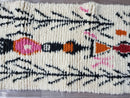 Artistic Beni Ourain White Runner Rug ,Authentic Moroccan White Rug, Berber Colorful Runner Rug,Berber Runner Carpet,Striped Wool Runner rug