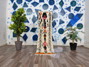 Artistic Beni Ourain White Runner Rug ,Authentic Moroccan White Rug, Berber Colorful Runner Rug,Berber Runner Carpet,Striped Wool Runner rug