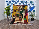 Amazing Berber Colorful Rug Morrocan, Handmade Rug 8 x 10, Carpet Morocco, Bohemian Rug 7x10 Boho, Housewarming Gift For Home