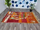 Authentic Moroccan Rug Orange, Handwoven Berber Rug Wool, Custom Tufted Rug, Azilal Area Rug 8x10 Orange , Perfect Gift 2024