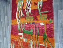 Authentic Moroccan Rug Orange, Handwoven Berber Rug Wool, Custom Tufted Rug, Azilal Area Rug 8x10 Orange , Perfect Gift 2024