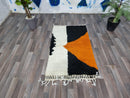 Authentic Moroccan Berber Rug black and white- Beni Ourain Wall Tapestry - Bohemian 8x10 Rug - Handmade Area Rug Large - Custom Size Rug