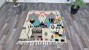 Abstract Colorful Moroccan Rug, Custom Fabulous Moroccan Rug from Boujaad, Boho Abstract soft color Carpet Handmade by berber Women