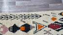 Authentic Moroccan Cream & Olive Berber Runner Rug - Handmade Boujaad Wool Rug - Custom Sizes Available