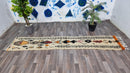 Authentic Moroccan Cream & Olive Berber Runner Rug - Handmade Boujaad Wool Rug - Custom Sizes Available