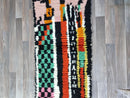 MOROCCAN HALLWAY RUG – Handmade runner rug – Green narrow morocco rug – Bohemian runner carpet- Custom Beni ourain rug - Genuine wool rug