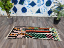 MOROCCAN HALLWAY RUG – Handmade runner rug – Green narrow morocco rug – Bohemian runner carpet- Custom Beni ourain rug - Genuine wool rug