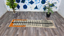 Moroccan Runner rug - hallway runner rug moroccan - White, black and Orange Beni ourain rug - Red Berber Runner rug