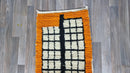 Moroccan Runner rug - hallway runner rug moroccan - White, black and Orange Beni ourain rug - Red Berber Runner rug