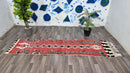 red Moroccan Runner 2x8 | Authentic Boujaad Runner Rug, red Wool Bebrer Hallway Carpet