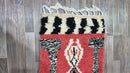 red Moroccan Runner 2x8 | Authentic Boujaad Runner Rug, red Wool Bebrer Hallway Carpet
