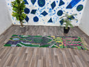 Luxurious Moroccan Runner Rug, Moroccan Handmade Rug, Mint Green Rug, Abstract Green Rug, Authentic Moroccan green rug -Berber Runner Carpet