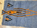 Gorgeous Moroccan Runner Rug - berber Colorful Runner Rug - Authentic Moroccan Blue rug -Berber Runner Carpet - Authentic boujaad runner rug