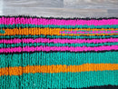 Authentic Boujaad Moroccan Berber Wool Runner Rug with Geometric Pattern, Bohemian Style, Fringe Details - Perfect for Hallways and Stairs