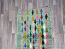 Stunning Moroccan Rug Green - Berber Carpet - Handmade Rug - Custom Moroccan Rug - Green Wool Rug - Beni Ourain Rug