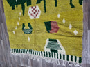 Handwoven Green Moroccan Boujaad Rug – Vintage Berber Style for a Boho Living Room